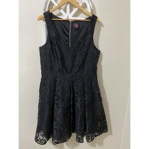 REBEL WILSON FOR TORRID size 12 BLACK LACE LINED SLEEVE FIT & FLARE DRESS